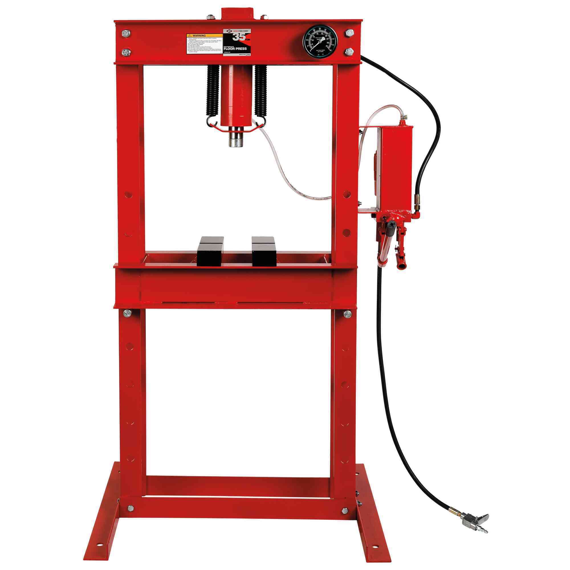 American Forge & Foundry - Shop Press - 35 Ton Capacity - Air/Manual 2 Speed Pump w/ Hydraulic Ram - Model # 834
